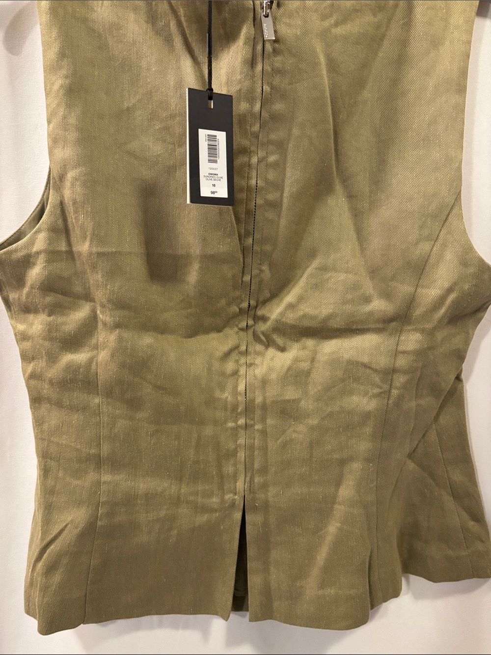 NWT Babaton Olive Sleeveless Top - size 10 - Picture 7 of 14